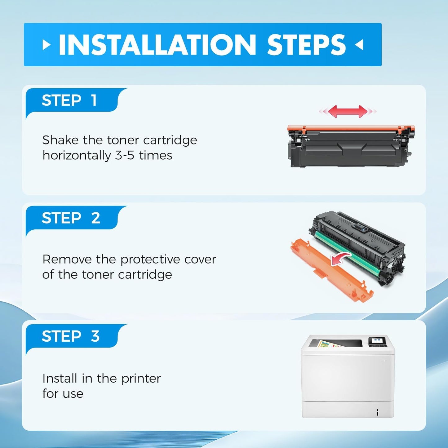 212A Toner Cartridges 4 Pack with Chip Compatible for HP 212A W2120A 212X W2120X Color Laserjet Enterprise MFP M578c M578z M554dn M555dn M555x M578dn M578f M555 M554 M578 Printer Ink All-in-One Black