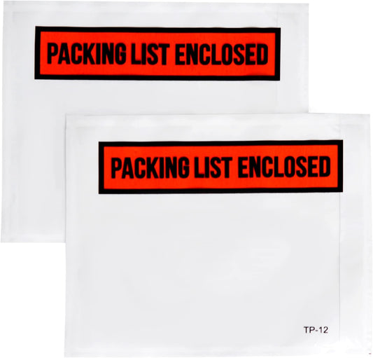 1000 PCS 4.5"x 5.5" Clear Self-Adhesive Packing List Envelopes - Shipping/Mailing Pouch Enclosed Bags for Packing Slips Invoice