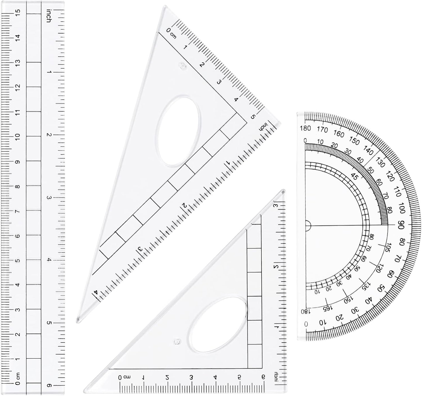 Math Geometry Kit Sets 10 Piece Student Supplies with Shatterproof Storage Box,Includes Rulers,Protractor,Compass,Eraser,Pencil Sharpener,Lead Refills,Pencil,for Drafting and Drawings(Pink)