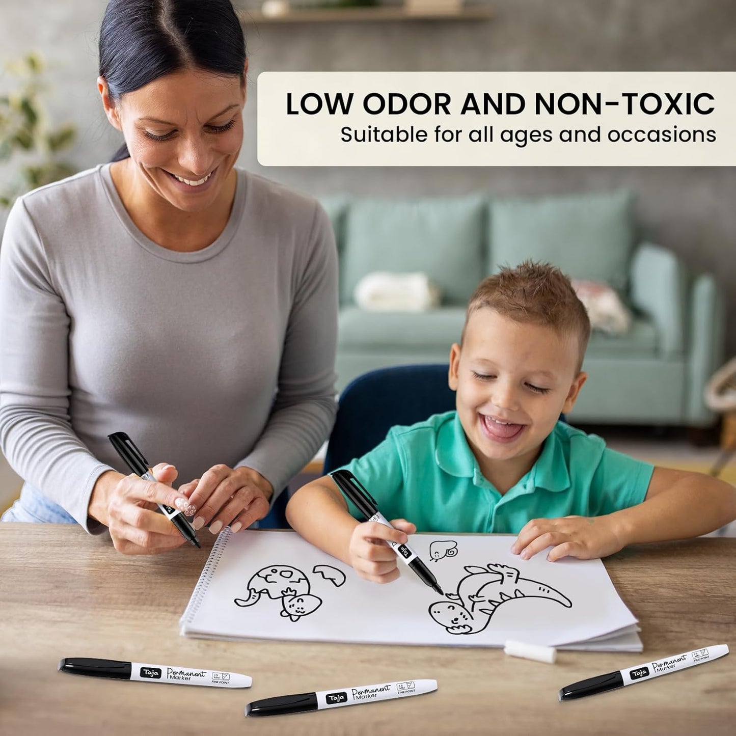 Permanent Markers Fine Tip, 30 Pack Black Quick-Drying and Fade-Resistant Permanent Markers Bulk Set for Writing and Drawing on Wood, Plastic, Metal, Glass, Stone, Ideal for Office School Supplies