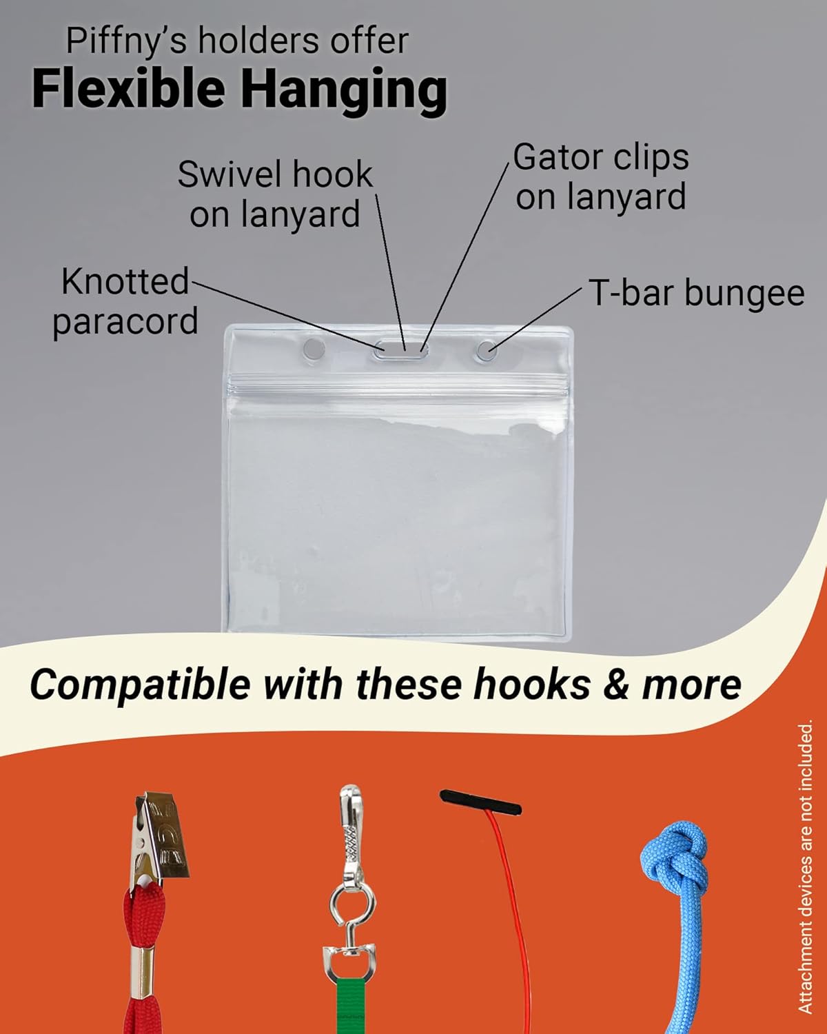 Clear ID Holder for Lanyard - ID Card Holder Waterproof (Inches, 3.5 x 2.25 Horizontal 12 Pack)