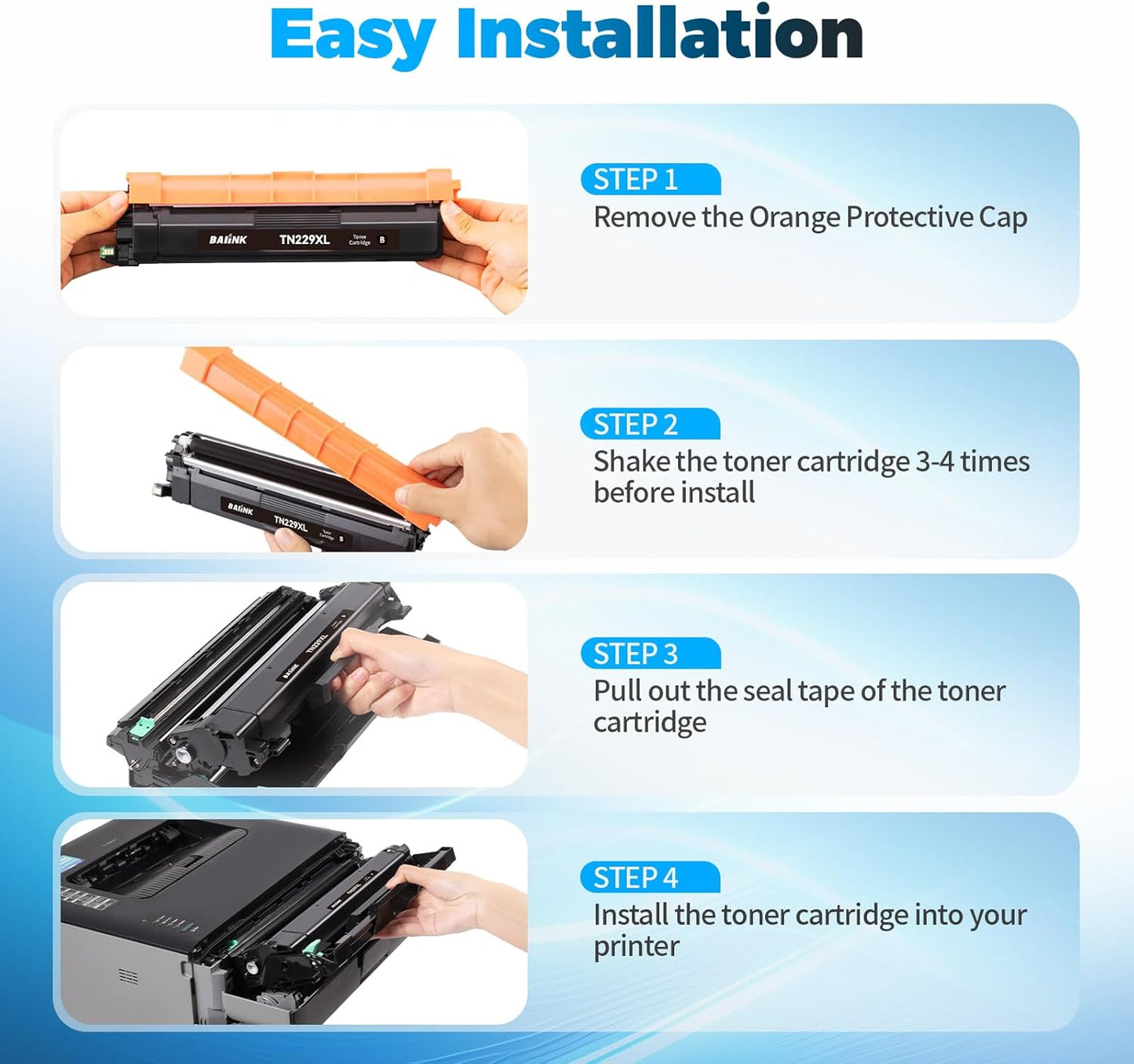 Compatible Toner Cartridges Replacement for Brother TN229XL TN-229XL TN229 XL 229 229XXL Compatible for MFC-L3780CDW MFC-L3720CDW HL-L3280CDW HL-L3220CDW HL-L3300CDW HL-L3295CDW Printer