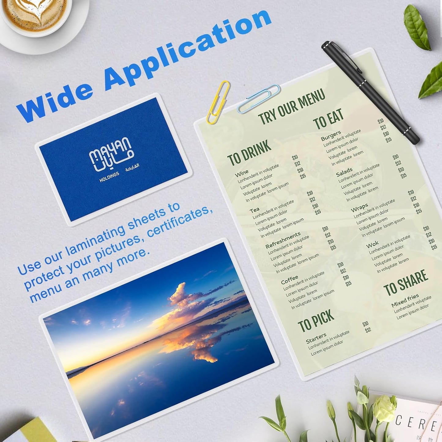 1000 Pack Laminating Sheets, 5Mil 9" x 11.5" Laminating Pouches,5Mil Clear Thermal Lamination Sheet Paper for Laminator, Holds 8.5 x 11 Inch Sheets