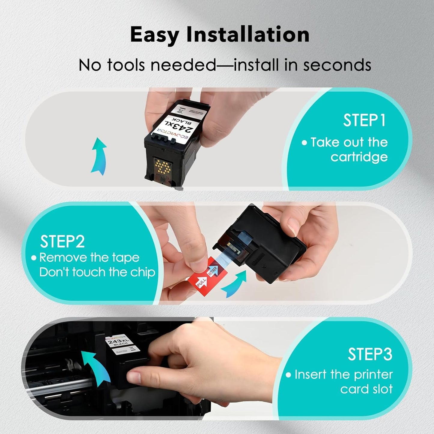 243XL Black Compatible Ink Cartridge Replacement for Canon 243 243XL PG-243 PG 243 XL Black Ink Cartridges for TR4520 TR4522 MG2522 MX490 MX492 TS3320 TS3120 TS202 MG2922 Printer (2-Pack)