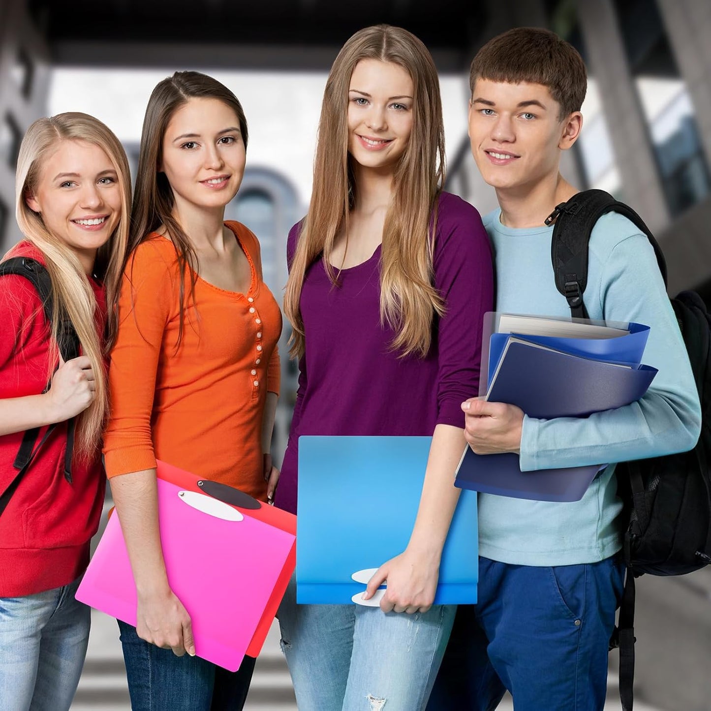 Patelai 48 Pcs Plastic Folders with 2 Pockets and 3 Prongs Home Folders with Card Slot Letter Size Heavy Duty Report Covers for Back to School(Multicolor,Novel Style)