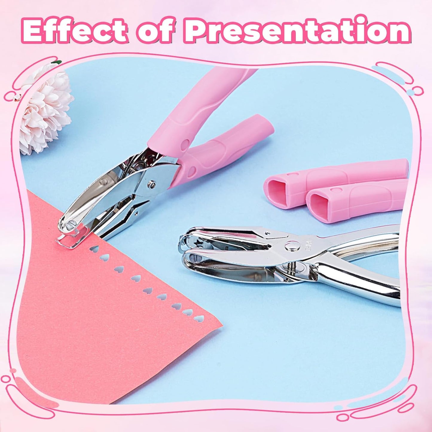 UCEC Heart+Star Hole Punchers, Hole Puncher Single, Handheld Paper Hole Punches, 1/4" Heart Star Hole Punch of School Supplies Metal Hole Punch Tool with Soft-Handled for Clothing Ticket DIY Craft