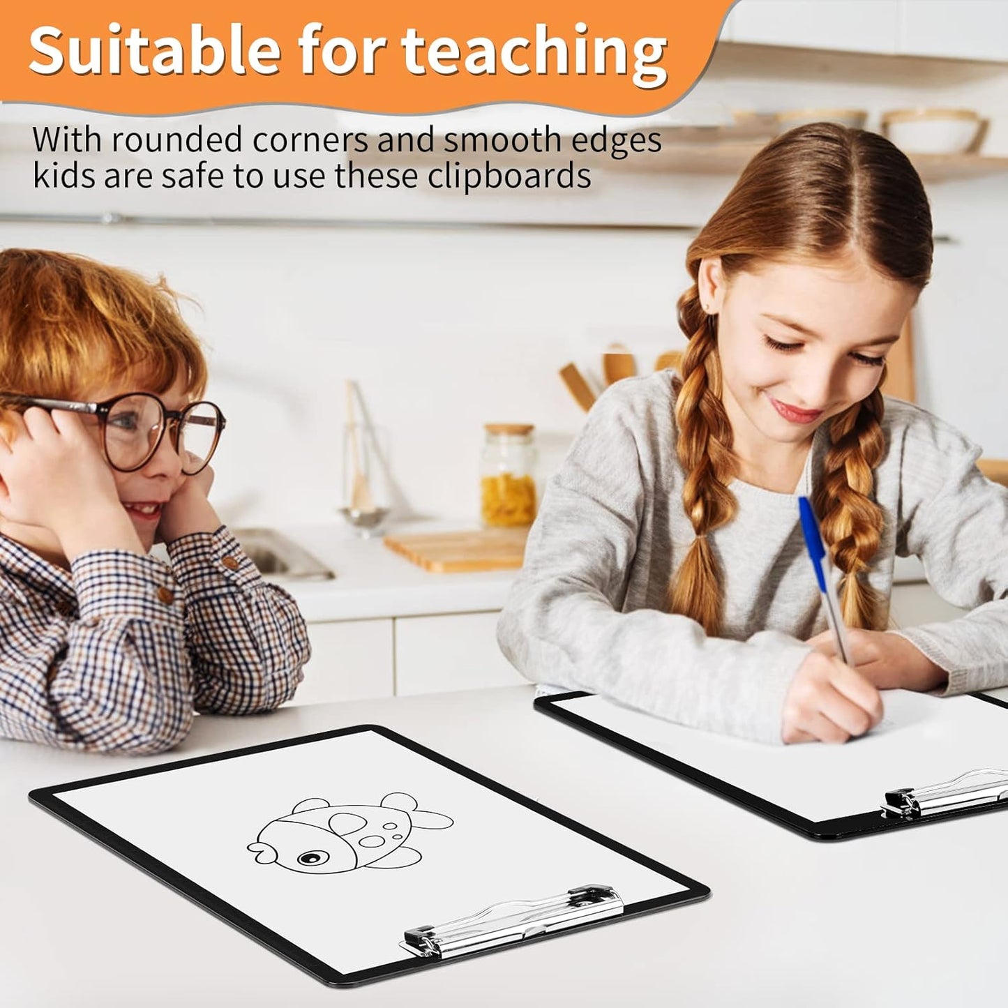 Black Clipboards, PANDRI 12 Pack Plastic Black Clipboards with Low Profile Clip 12.5 x 9 Standard Letter Size Clipboard for classrooms Office