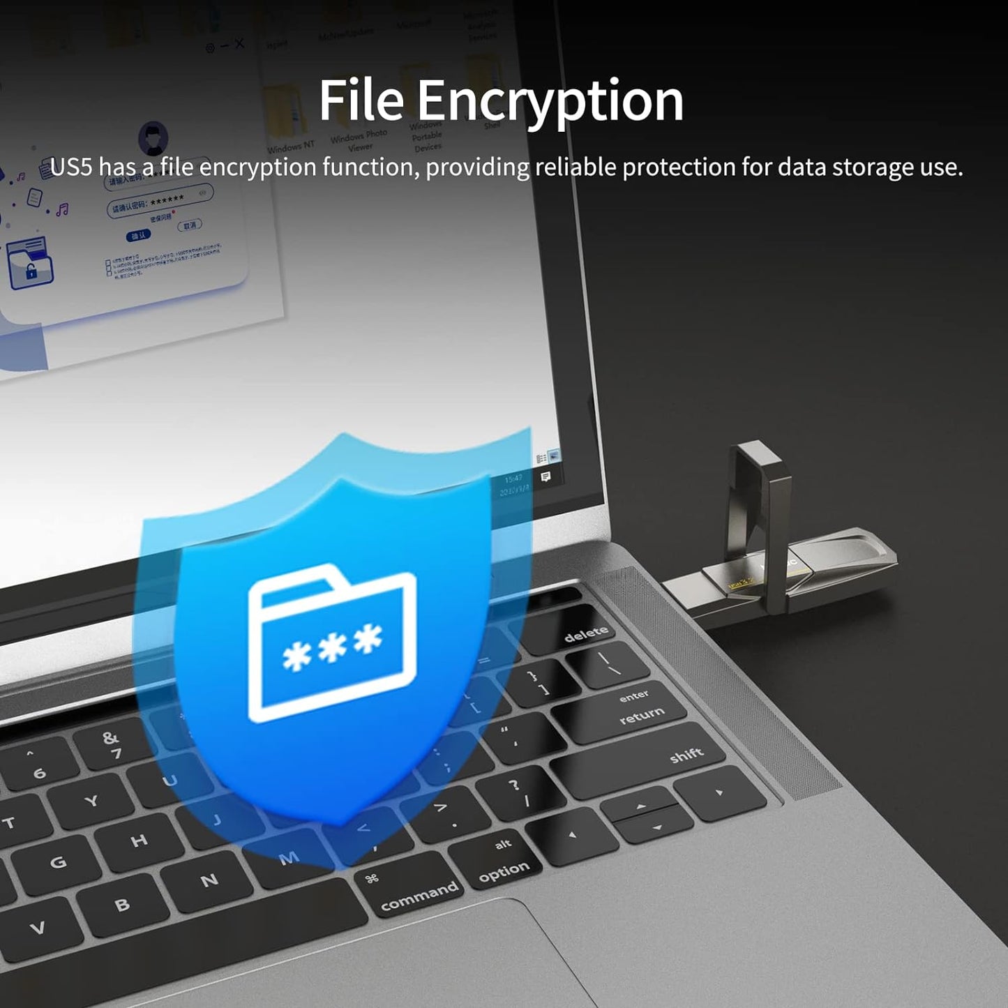Netac 256GB Portable External USB Solid State Drive Type-c and USB 3.2 Dual Interface, up to 400MB/s Security Protection for Data Storage, Expansion of Storage for Photos/Videos/Music/Files, US5