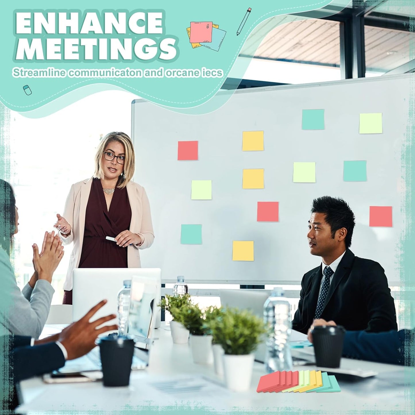 Fainne 24 Pack Sticky Notes Bulk Back to School Supplies Self Stick Note Pads Paper Memo for Office First Day of School Student Teacher Essentials (2 x 2 Inches,Bright Color)