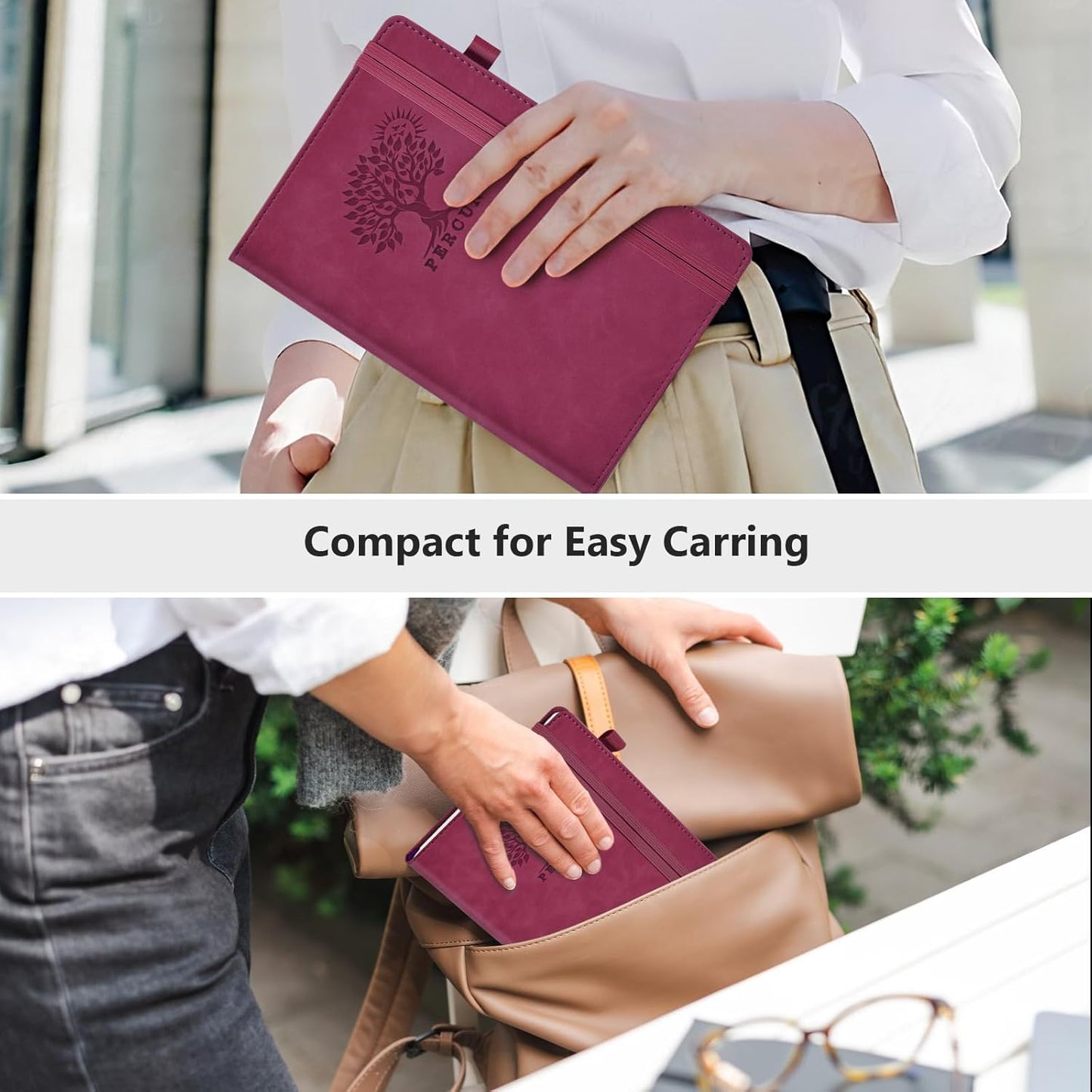 Dotted Journal Notebook for Men & Women, 160 Pages Dot Grid notebook for Note Taking, Bullet Journaling Notebook for Work, School, Travel, Writing,A5 Hardcover 5.9" x 8.5" (Burgundy)