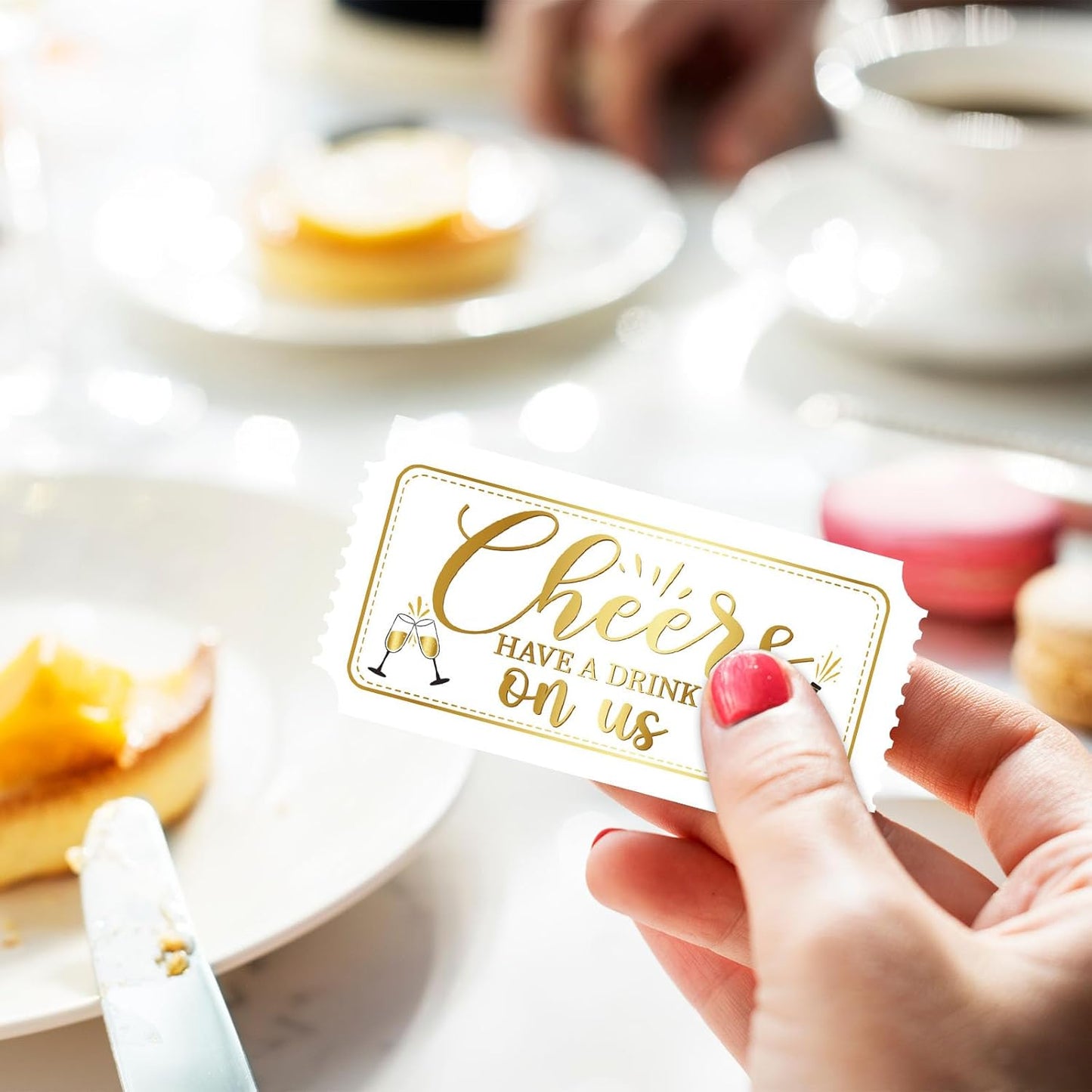 1000 Pcs Drink Ticket Single Raffle Tickets Roll Golden Cheers Free Drink Ticket for Events Wedding Work Formal Parties Leisure Class Reward