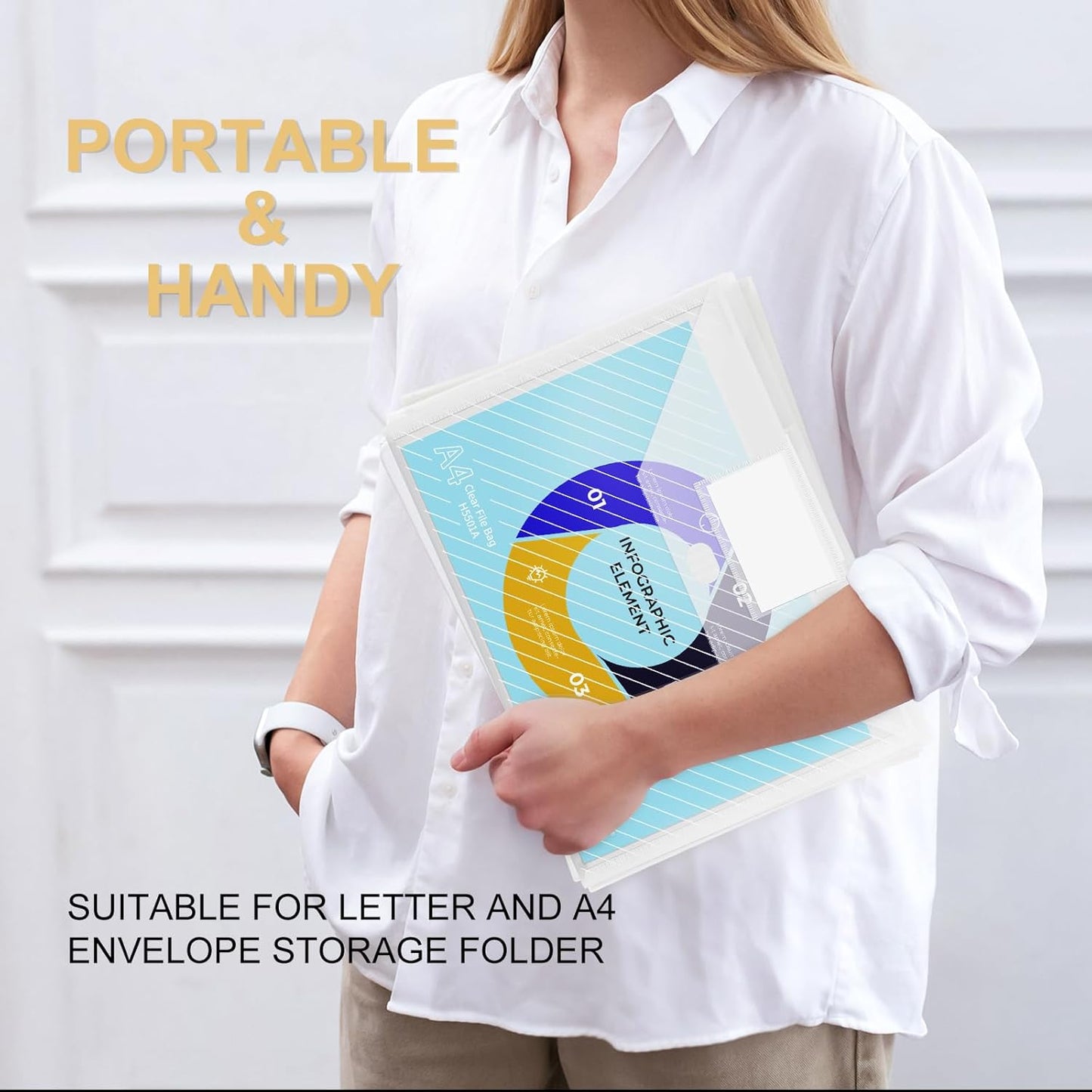 10 Pack, Clear Plastic Envelopes File Folders, HeavyDuty Document Holder with Label Pockets for Letter and A4 Size, Document Folder for School Home Work Office Organizer (10)