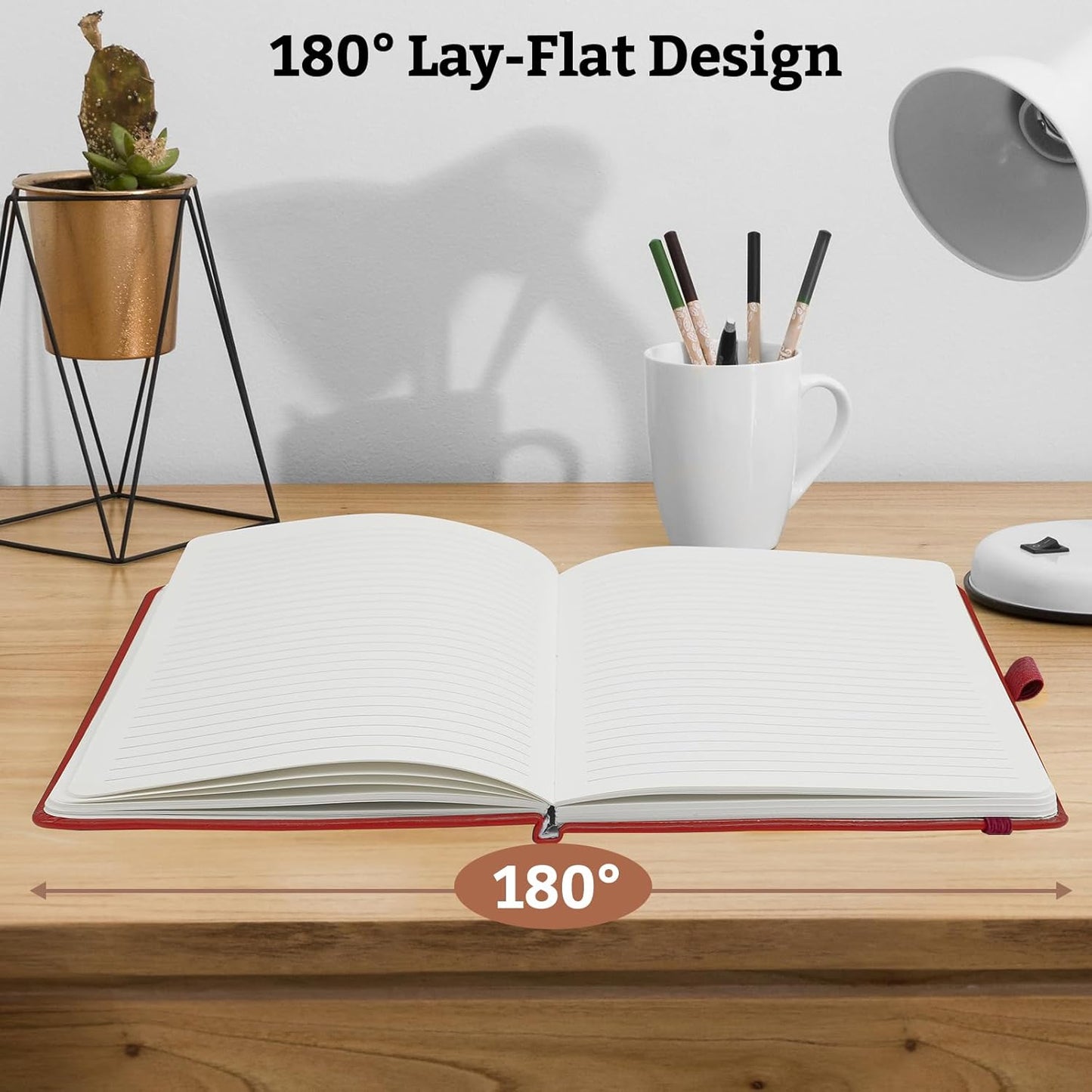 2Pack Lined Hardcover Journal Notebook, A5 192 Pages 100Gsm Thick Paper College Ruled for School,Note Taking,Work,Diary,5.7"*8.3",Burgundy