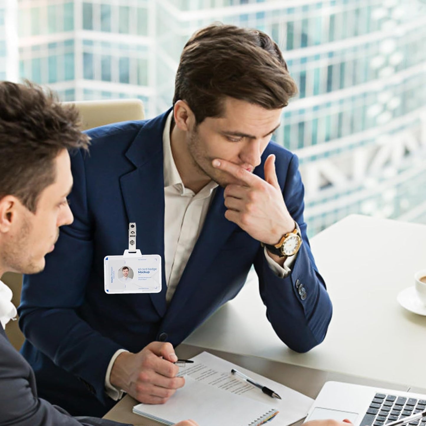 Happy Trees 150pc Metal Badge Clips with Strap Clear ID Strap Clip Adapter