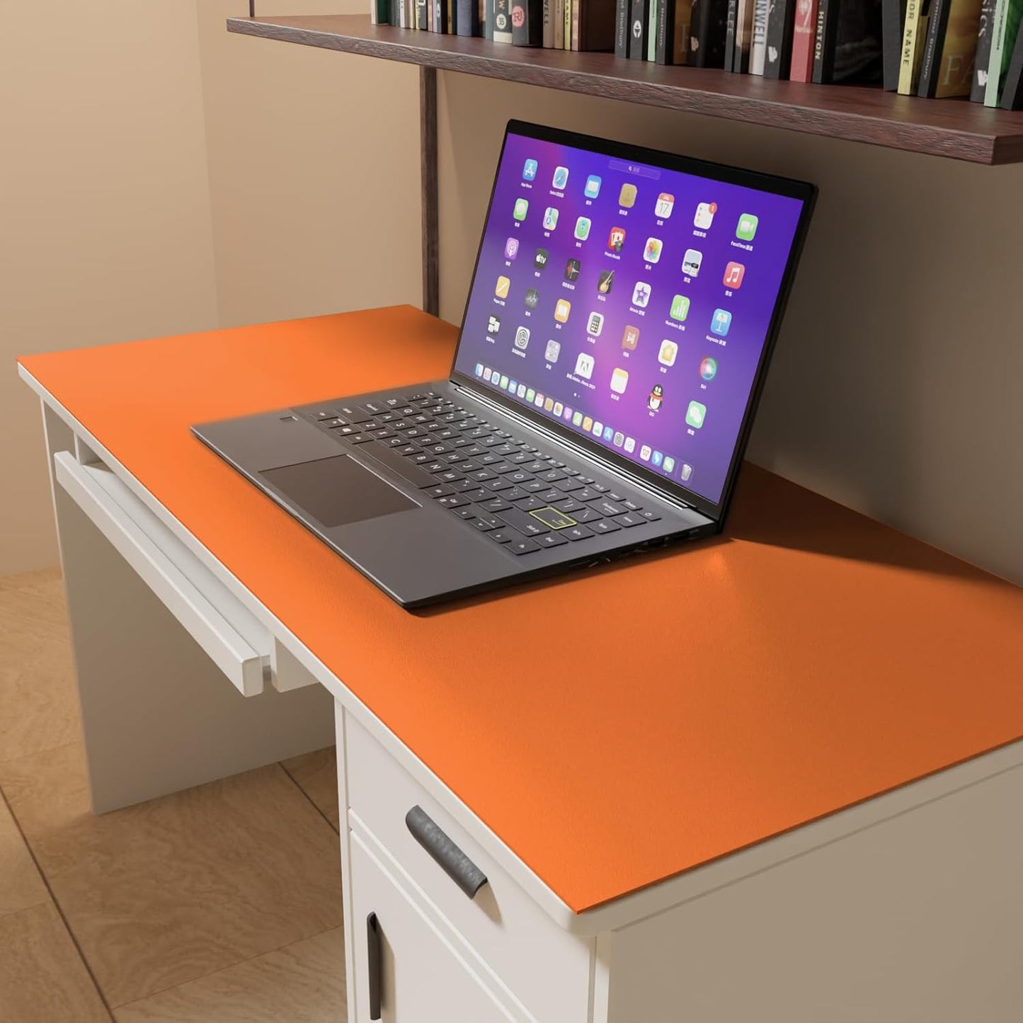 Leather Table Cover,1.8mm Thick,31.5x47.2 Inch Table Protector,Table Protector for Dining Room Table,Table Cover Protector,Dining Table Cover Protector(Army Green+Orange,31.5x47.2)