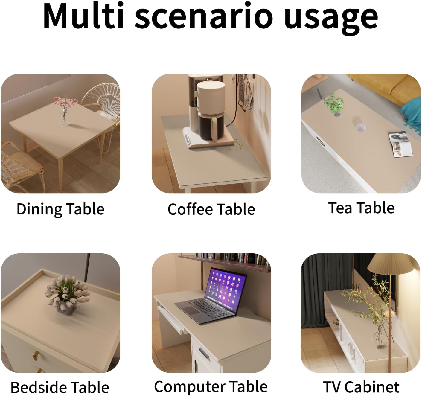 Leather Table Cover,1.8mm Thick,42x66 Inch Table Protector,Table Protector for Dining Room Table,Dining Table Cover,Table Cover Protector,Coffee Table Covers(Light Brown+Gray,42x66)