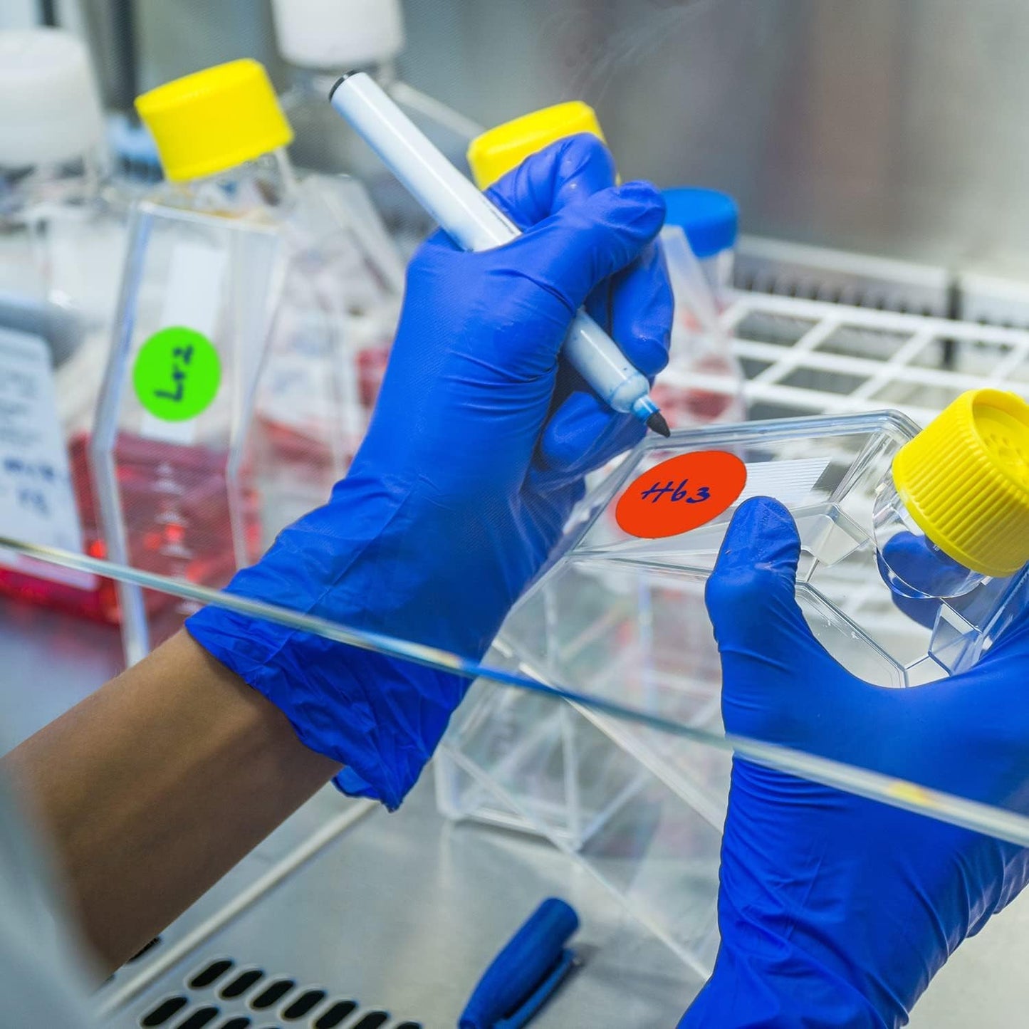 ChromaLabel 2 Inch Round Colored Stickers, Permanent Sticky Dots Color Coding Labels, ChromaLabel Labels Circle Blue for Arts and Crafts - 500 Sticker Labels per Roll, Dark Blue - Case of 5