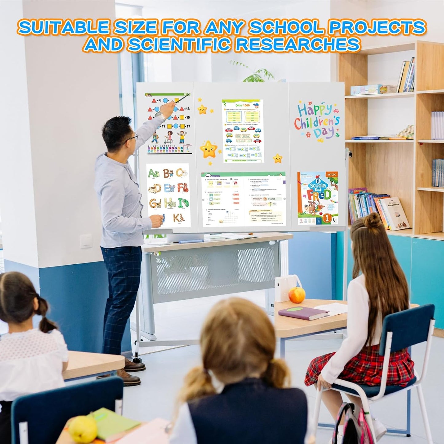 WinTS 6 Packs 36" x 48" Trifold Poster Board White TriFold Poster Boards Corrugated Presentation Board Large&Sturdy Foldable Poster Board for Presentations,School Projects,Science Fair