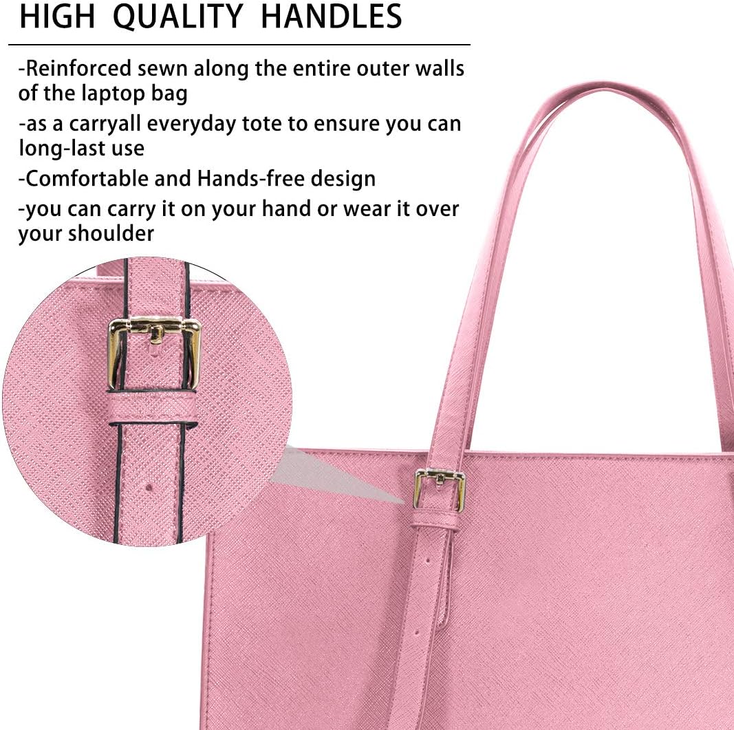 Laptop Bag for Women Waterproof Lightweight Leather 15.6 Inch Computer Tote Bag Business Office Briefcase Large Capacity Handbag Shoulder Bag Professional Office Work Bag