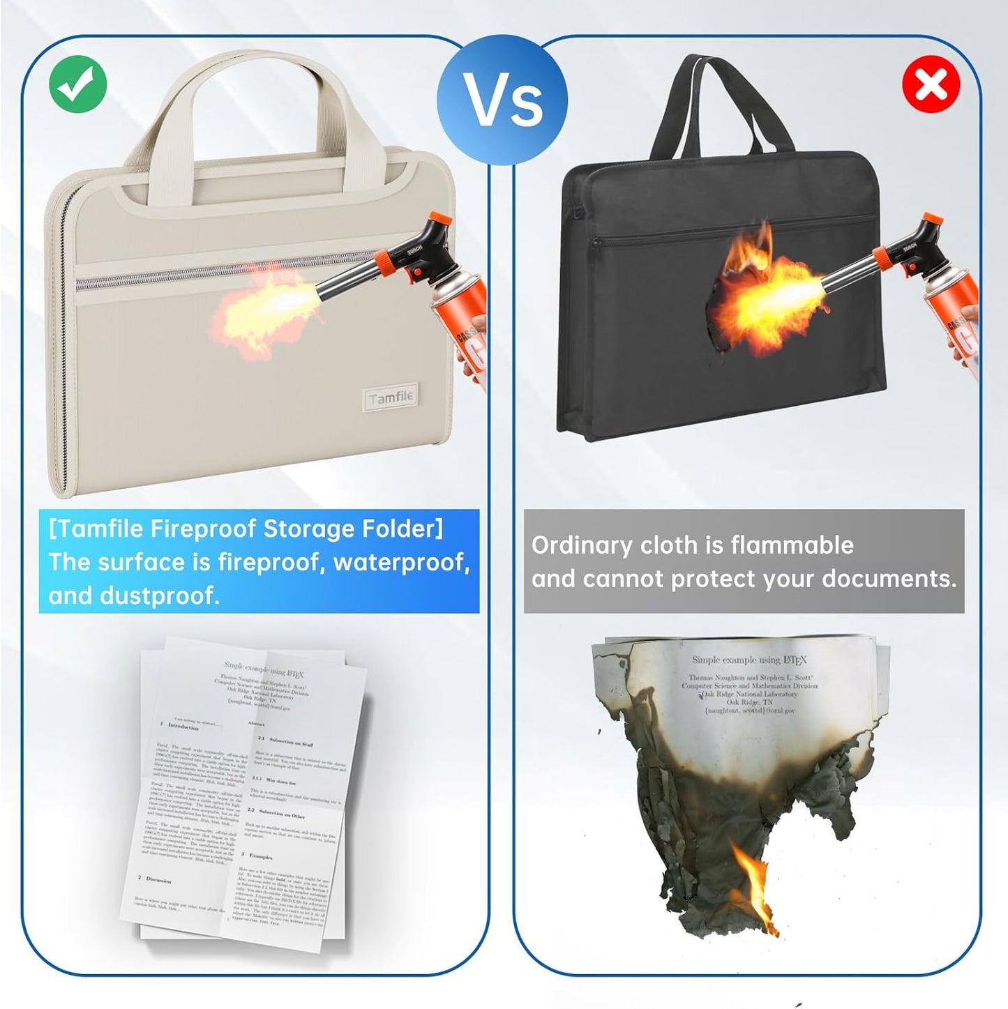 Fireproof Accordion File Organizer with Handle, 13 Pocket Expanding File Folder with Zipper & Labels, File Folder with 3 Ring Binder, Multi Pockets Paper Organizer Folder for Letter A4 Files (Beige)