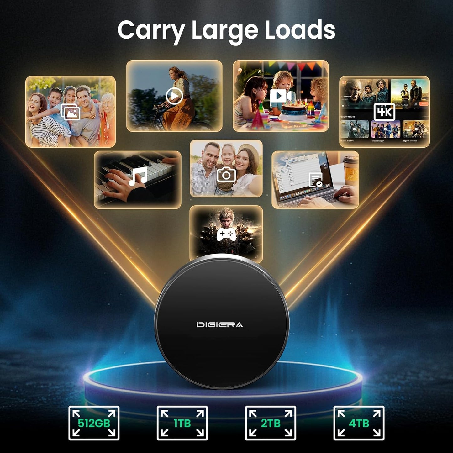 2TB Magnetic Portable SSD, External Solid State Drives with USB-C 3.2 Gen 2x2, Speed Up to 2000MB/s, Compact & Durable, Compatible with iPhone 15/16 Series and Other USB-C Devices, Black