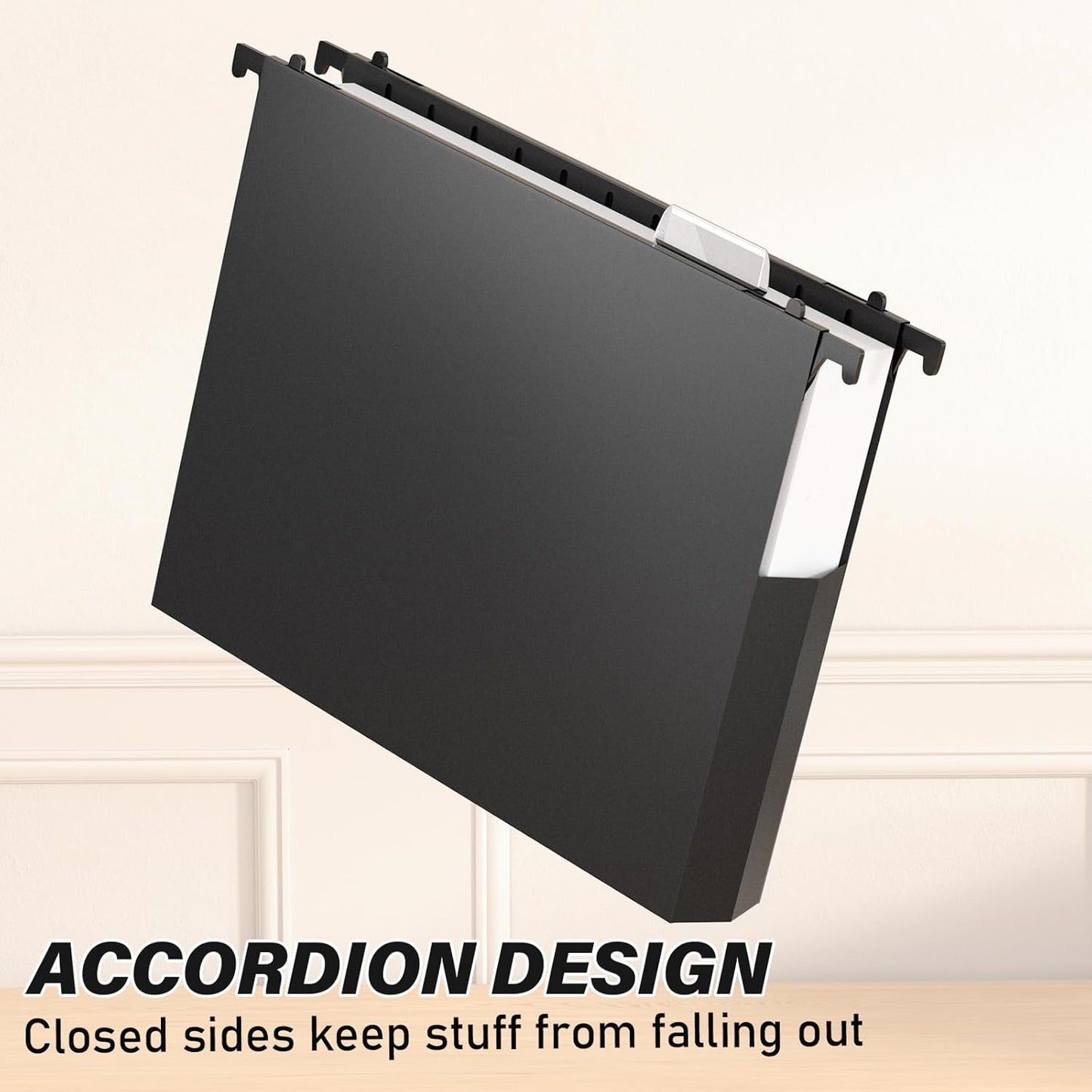 Plastic Hanging File Folders Letter Size,Heavy Duty 2" Expandable File Folder with Tabs,12 Pack Reinforced Expanding Hanging Folder,File Cabinet Folder,Extra Capacity Hanging Organizer for Home Office