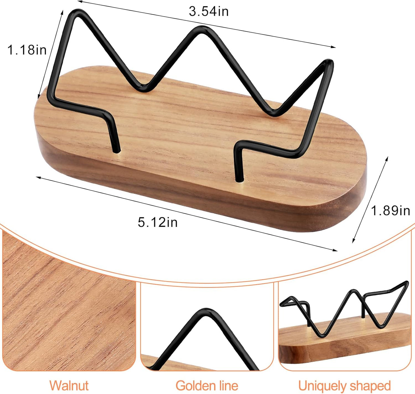 Amyhill 2 Pieces Wood Business Card Holder for Desk Wooden Business Card Display Stand Postcard Holder for Office Home Desktop(Wood Color)