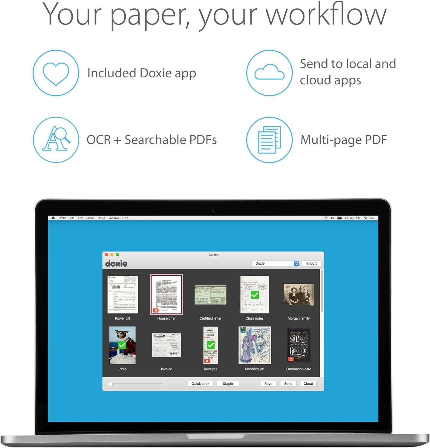 Doxie Go SE - The Intuitive Portable Document Scanner with Rechargeable Battery and Easy Software for Home, Office, or Work from Home