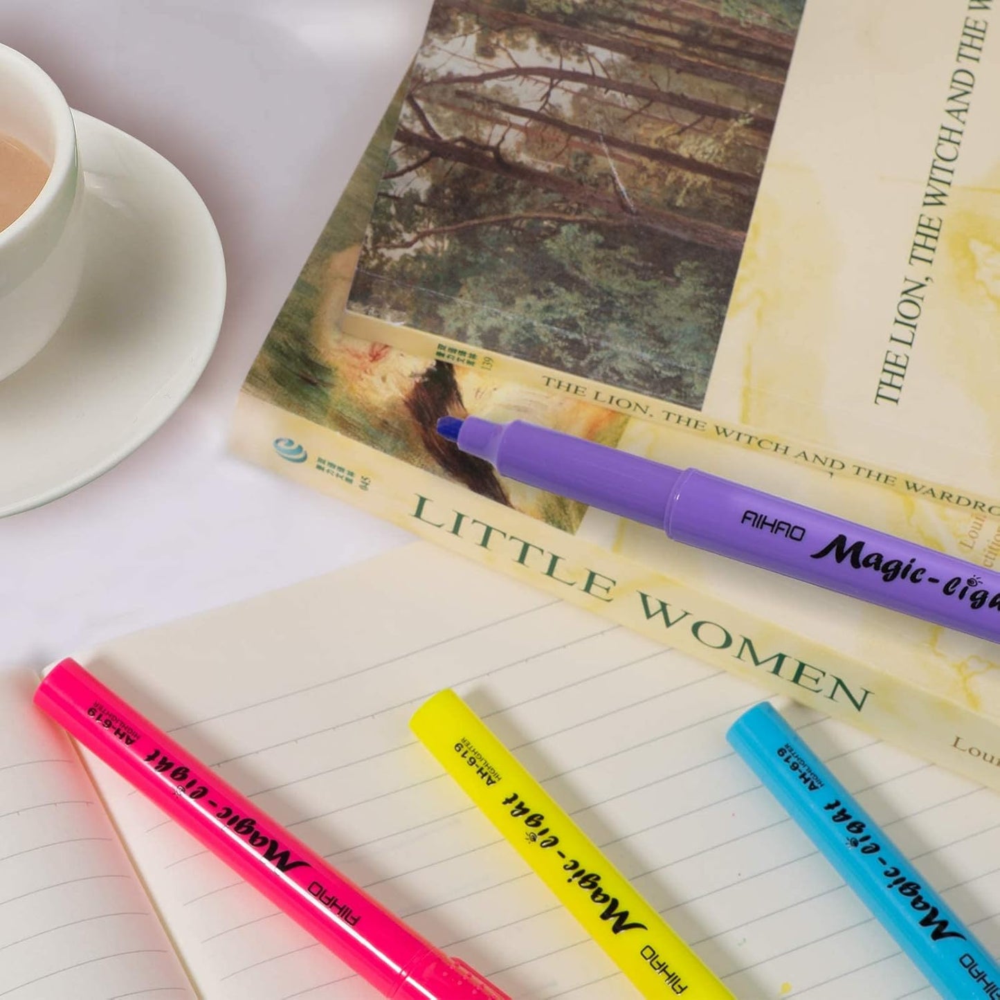 AIHAO Highlighters Assorted Colors, Chisel Tip Highlighter Pens, Pocket-Style, Assorted Ink Colors, 24 Pack