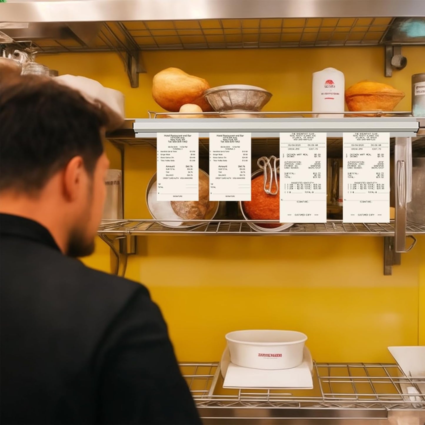 Irenare Ticket Holder - 60 Inch, 2 Pcs Restaurant Order Display Rack