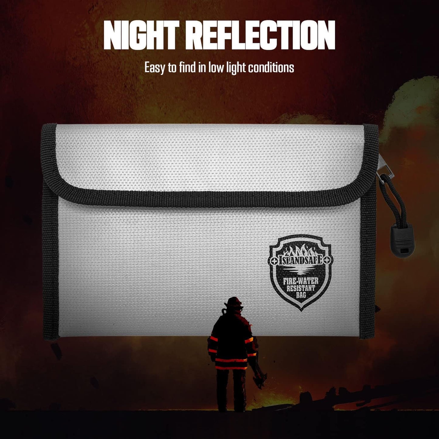 Fireproof Document Bag (5x8 inch), 3Pack Waterproof Money Bag Pocket with Zipper Closure, Storage Pouch for Valuables, A4 A5 Document File, Cash, Credit Card, Passport (3Pack, Grey)