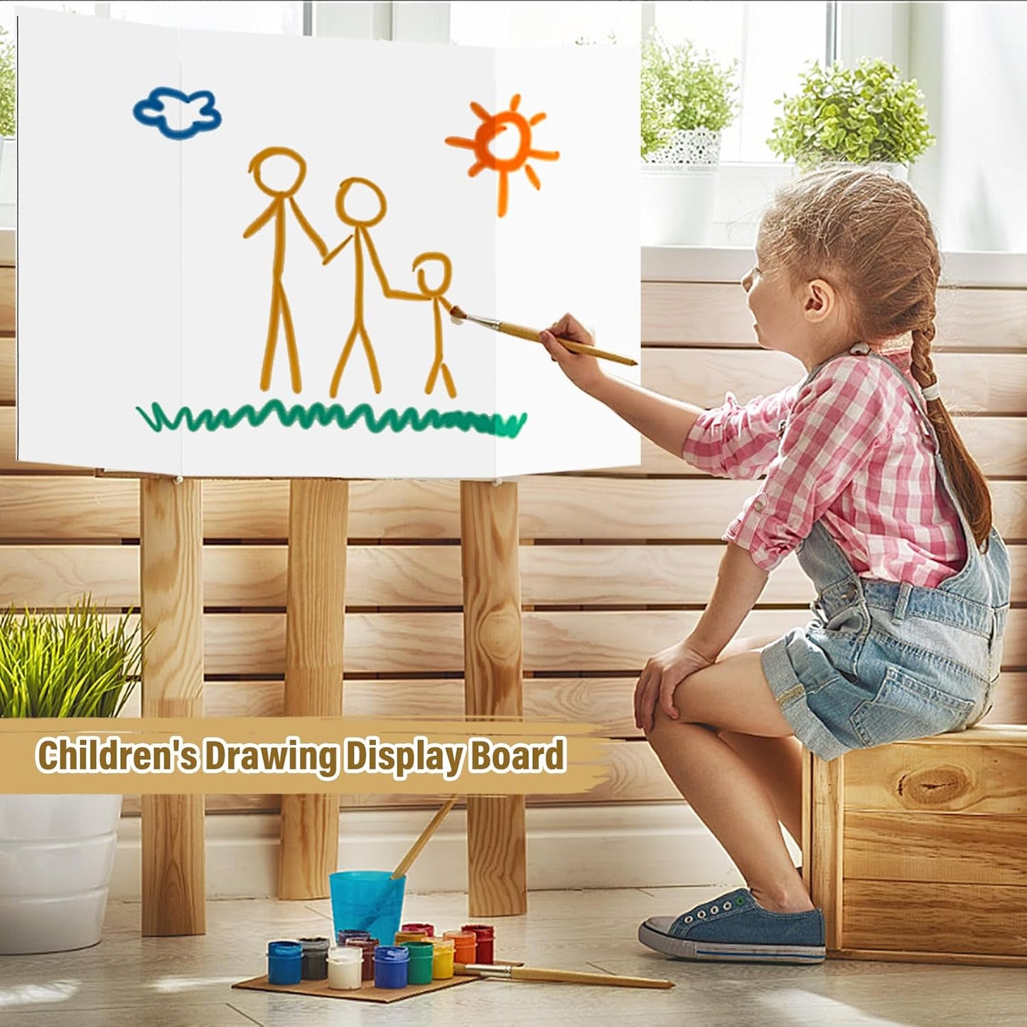 4 Pcs Trifold Poster Board, 21.5x14 inches Small White Poster Board Comes with Sticky Accessories, Corrugated Presentation Boards, Display Board for School Projects, Business Presentations