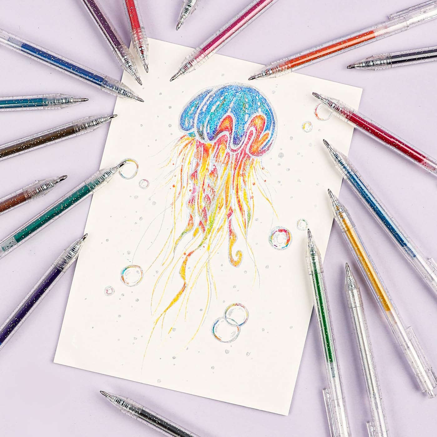 Grabie Glitter Pens (18 Colors Retractable Glitter Gel Ink Pens New)