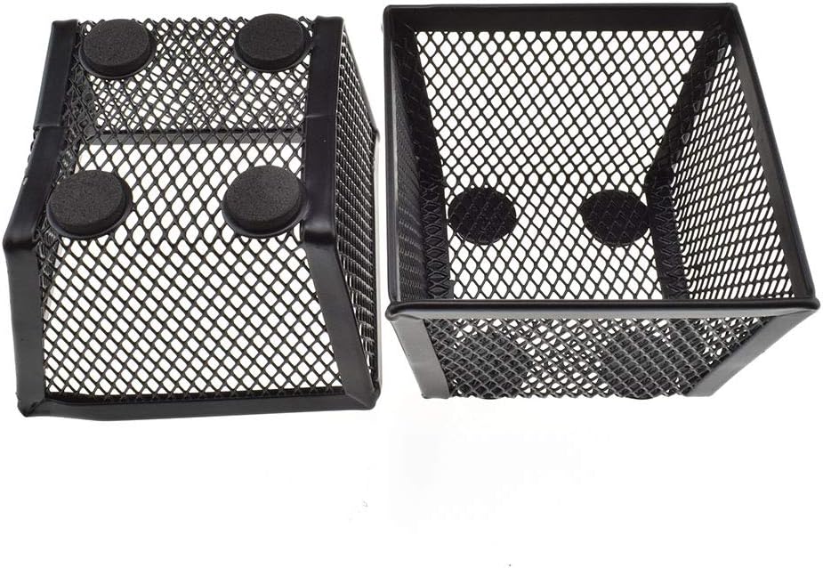 HAHIYO Stackable Paper Clip Mesh Holder cup 2.2" Height 2 Pack Black Sturdy PaperClip Holder Container for Desk Drawer Organizer Collection for Home Office School Soft Foam Feet No Sharp Edges