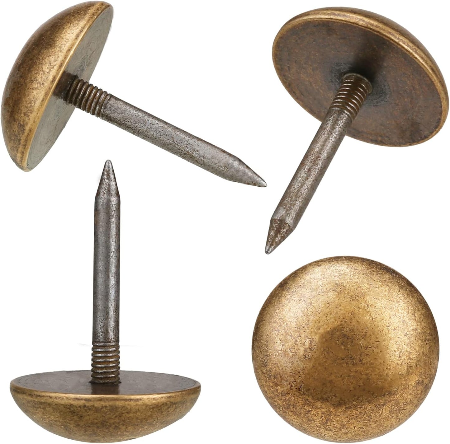 Retro Solid Pure Brass Tacks as Antique Upholstery Tacks for Furniture, Decorative Push Pins for Wood,Carpet Tacks,Hardware Tacks,Cap Tacks,Thumb Tacks,Brass Fasteners(7/10",18mm Brozen Color,10 Pcs)