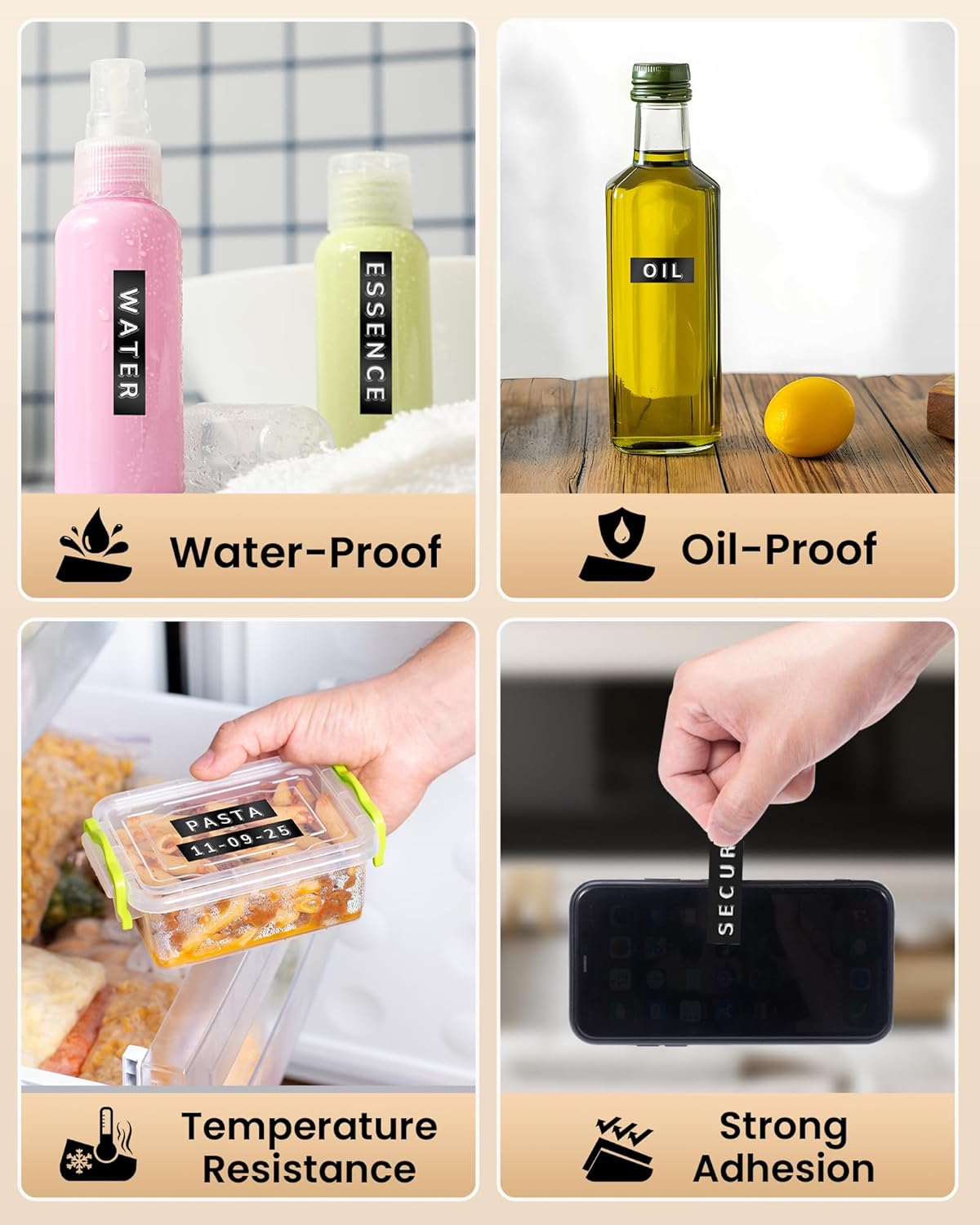 Zodzi Embossing Label Tapes Replacement for Dymo Label Maker Refills, 3/8 Inch 3D Plastic Label Maker Tape for Dymo Organizer Xpress Tape 1540 1550 1570 Office Mate II 12965 12966 Embossed Labels