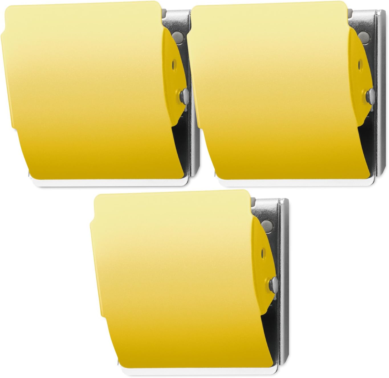 Plus Extra Strong Magnetic Clips, Large Yellow, 3-Pack