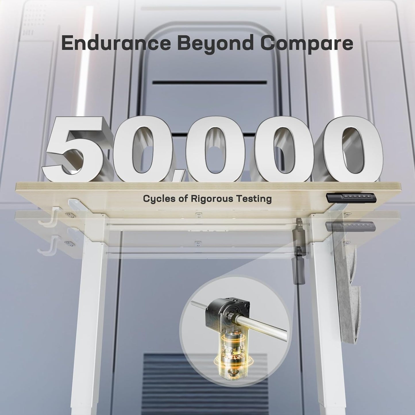 Marsail Electric Standing Desk Adjustable Height Home Office Desks 55"x28" with Storage Bag,Sit Stand up Desks for Study,Writing,Work Computer 4 Memory Preset with Headphone Hook