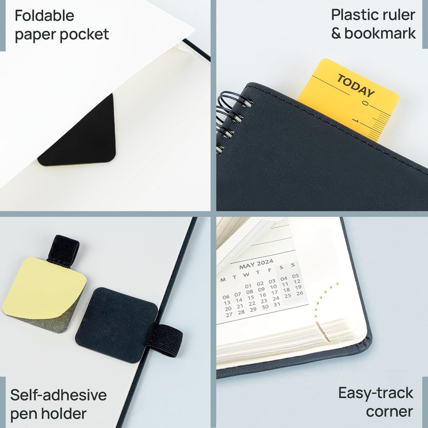 POPRUN 2026 Planner (Medium - 6.5'' x 8.5'') with Hourly Schedule, Vertical Layout - 2026 Weekly Calendar (Jan. 2026 - Dec.2026) for Time Management, Monthly Tabs, Spiral Bound, Soft Cover - Green