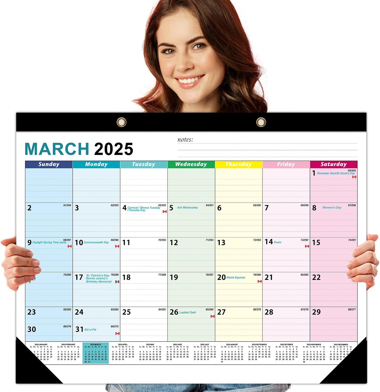 Lateefah Desk Calendar, Large 22'' x 17'' Desk Calendar 2025-2026, 18 Month Desktop Calendar for Organizing