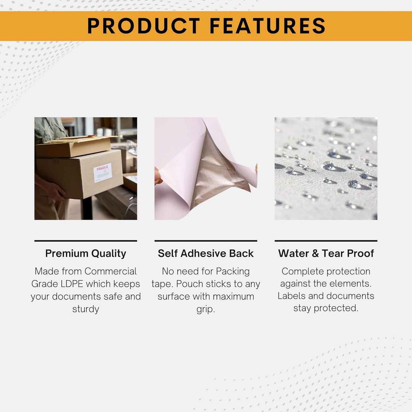 10,000 Pack 7"x10" Shipping Label Sleeves – Clear Self-Adhesive Packing Slip Pouches, Waterproof Packing List Envelopes – Ideal for Shipping Documents, Mailing Labels, Invoices & Packing Slips