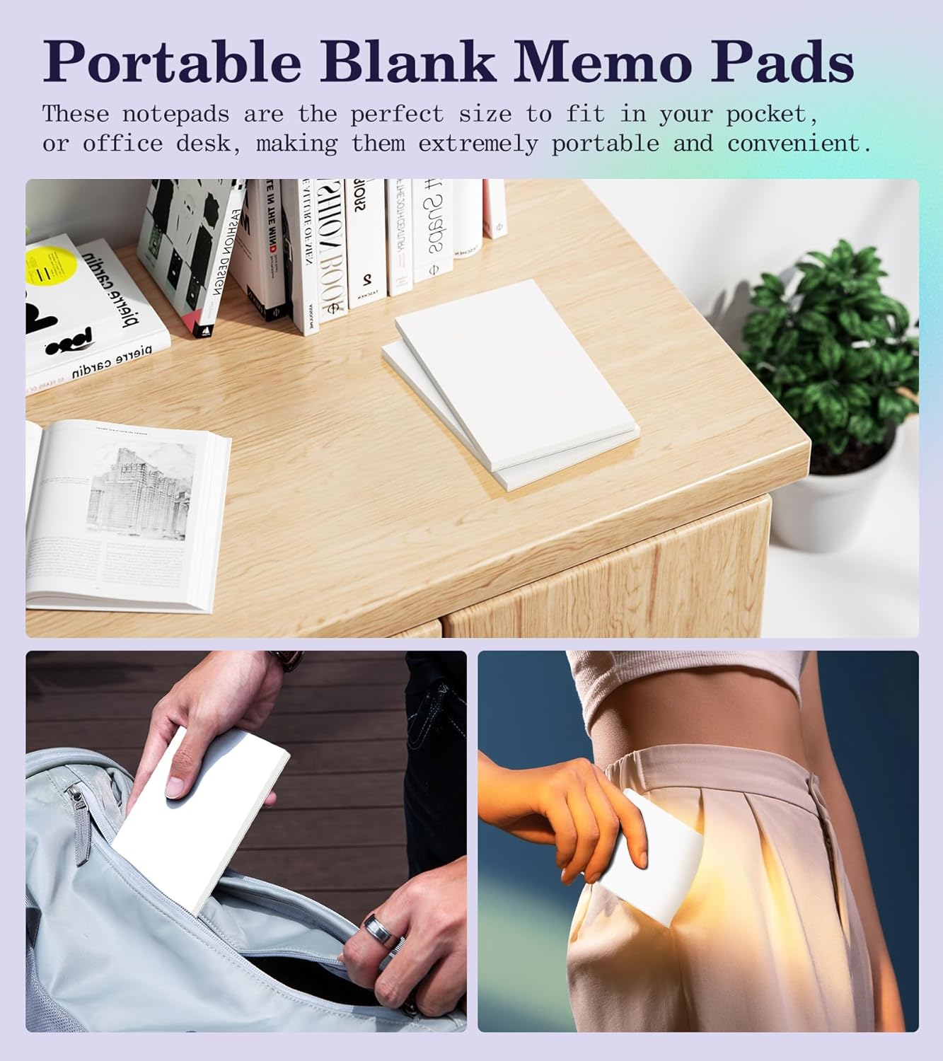 Note Pads 3x5 Small Memo Pads, 12 Pack Server Note Pads, Scratch Pads 3x5, Mini Note Pads White Paper 3x5'', 50 Sheets per Blank Note pads 3x5, Small Writing Pads 3X5 for Office School Home Supplies