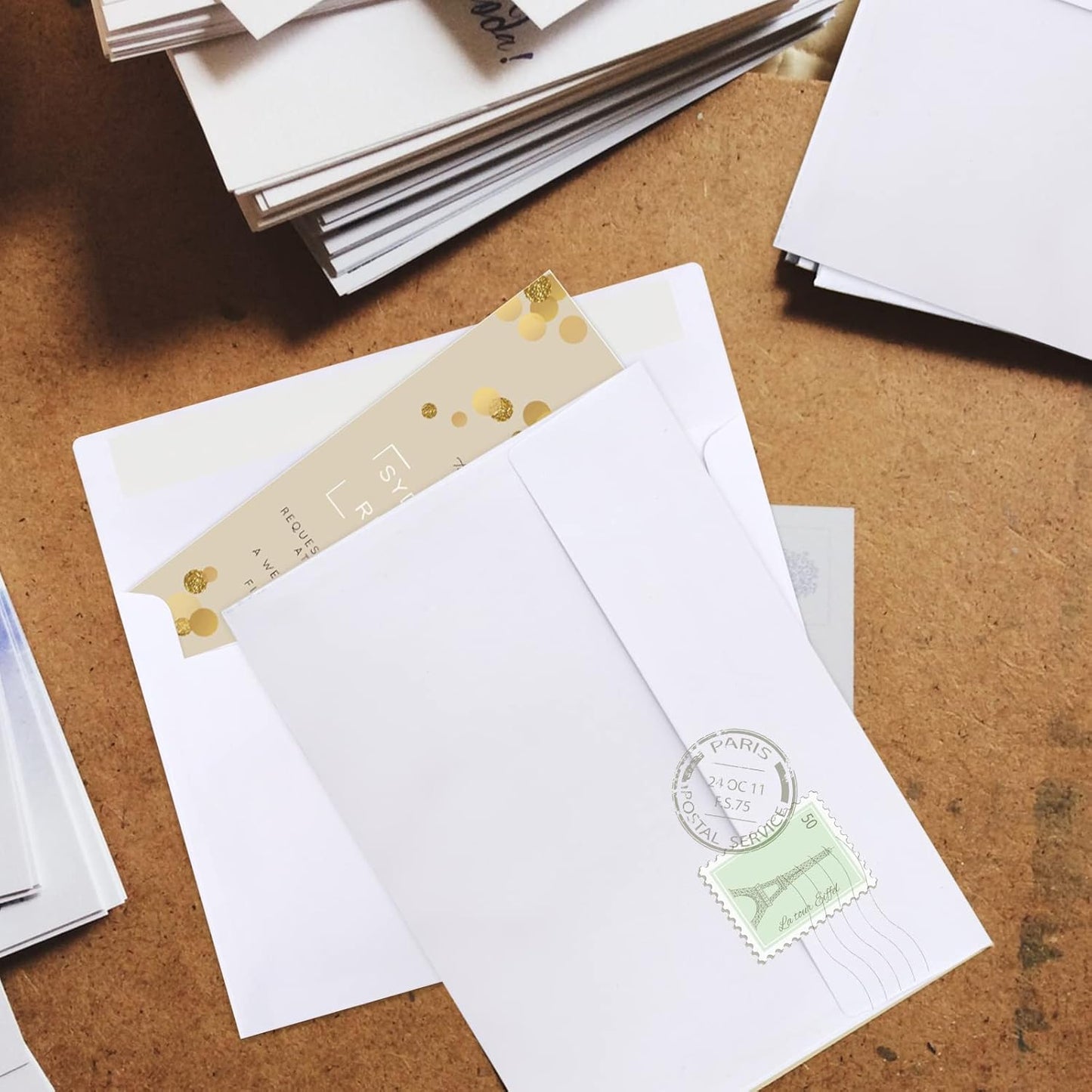 Joyberg 50 Packs 5x7 Envelopes, White A7 Envelopes for Invitations, Printable, Self Seal for Weddings, Invitations, Photos, Postcards, Greeting Cards, Mailing