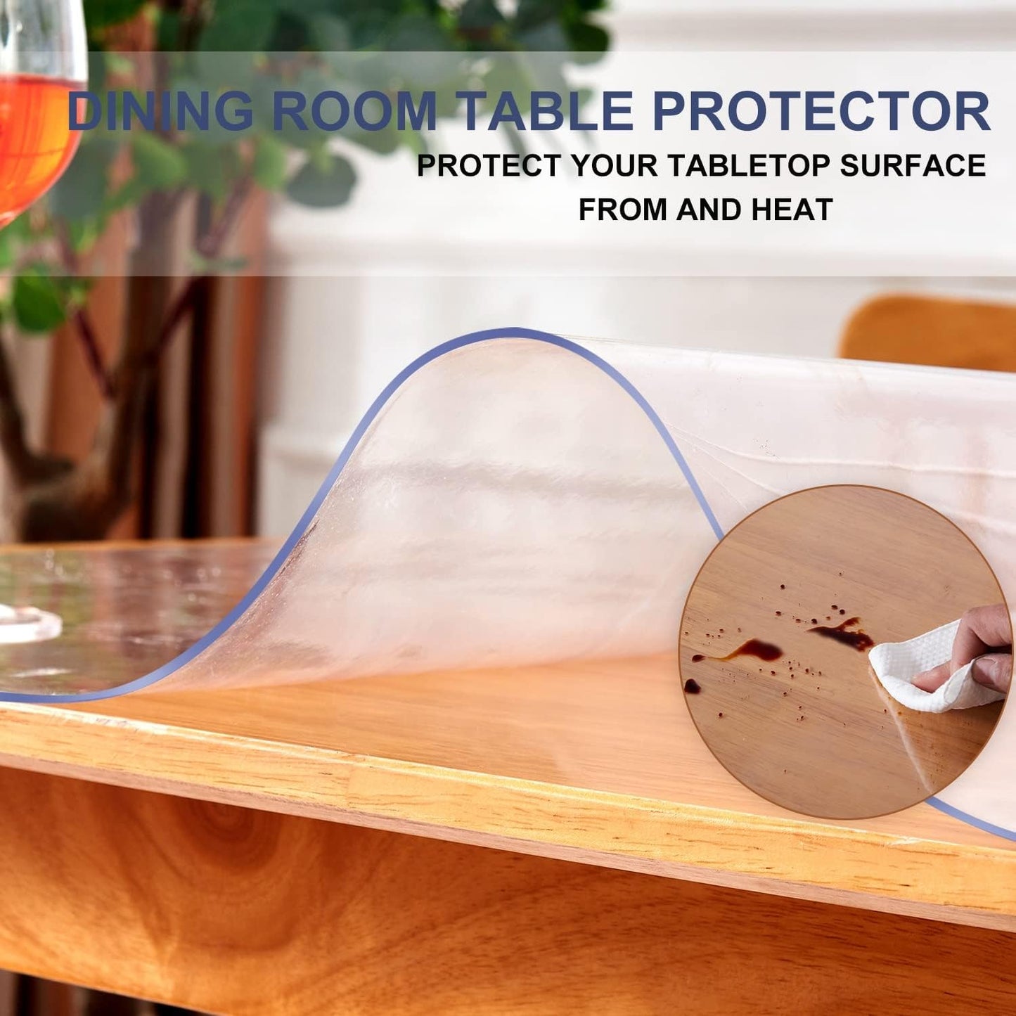 1.5mm Thick 12x46 Inch Clear PVC Table Protector Crystal Table Mat Waterproof Table Pad Plastic Desk Cover Protector for Dresser Night Stand Vanity Desk Writing Desk Coffee Table Transparent Table Mat