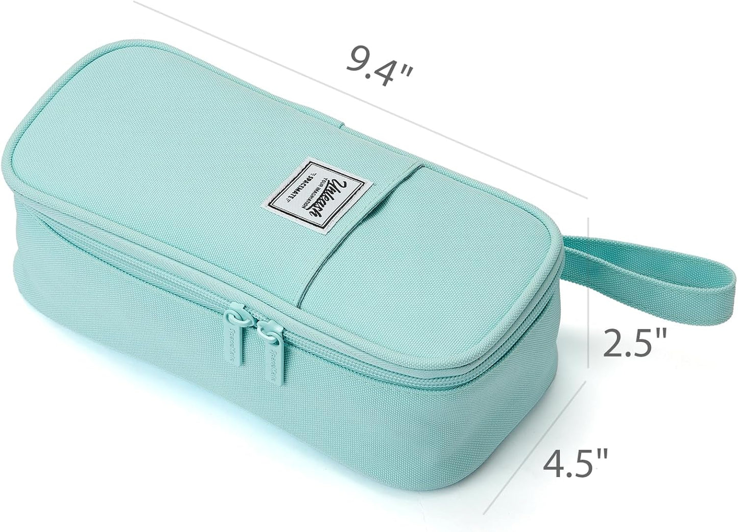Pencil Case Pouch Box Bag School Supplies Girls Boys Kids, Cute Preppy Stuff Large Big Capacity Aesthetic Pen Organizer, Back to College Stationary, Powder Blue, Classic Stlye, 1800ml