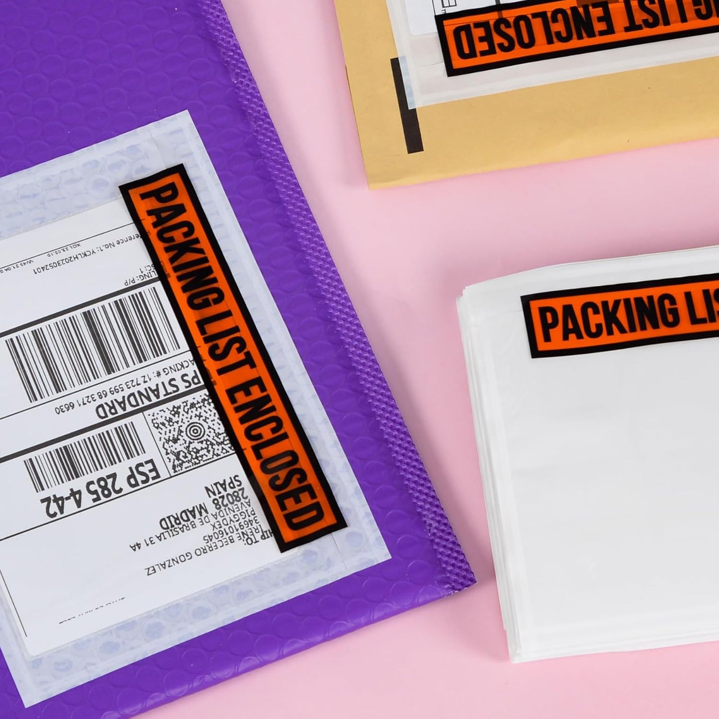 100 PCS 4.5"x 5.5" Packing List Envelopes - Self-Adhesive Shipping/Mailing Pouch Enclosed Bags for Packing Slips Invoice Label…