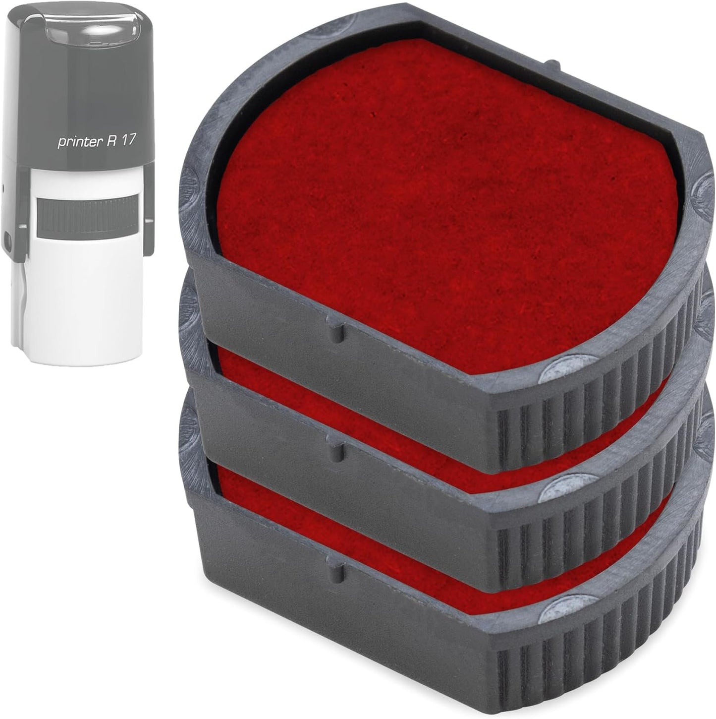 COLOP E/R17 Non-Toxic, Water Based Premium Replacement Pad for Printer R17 Stamp - Pack of 3 - Red