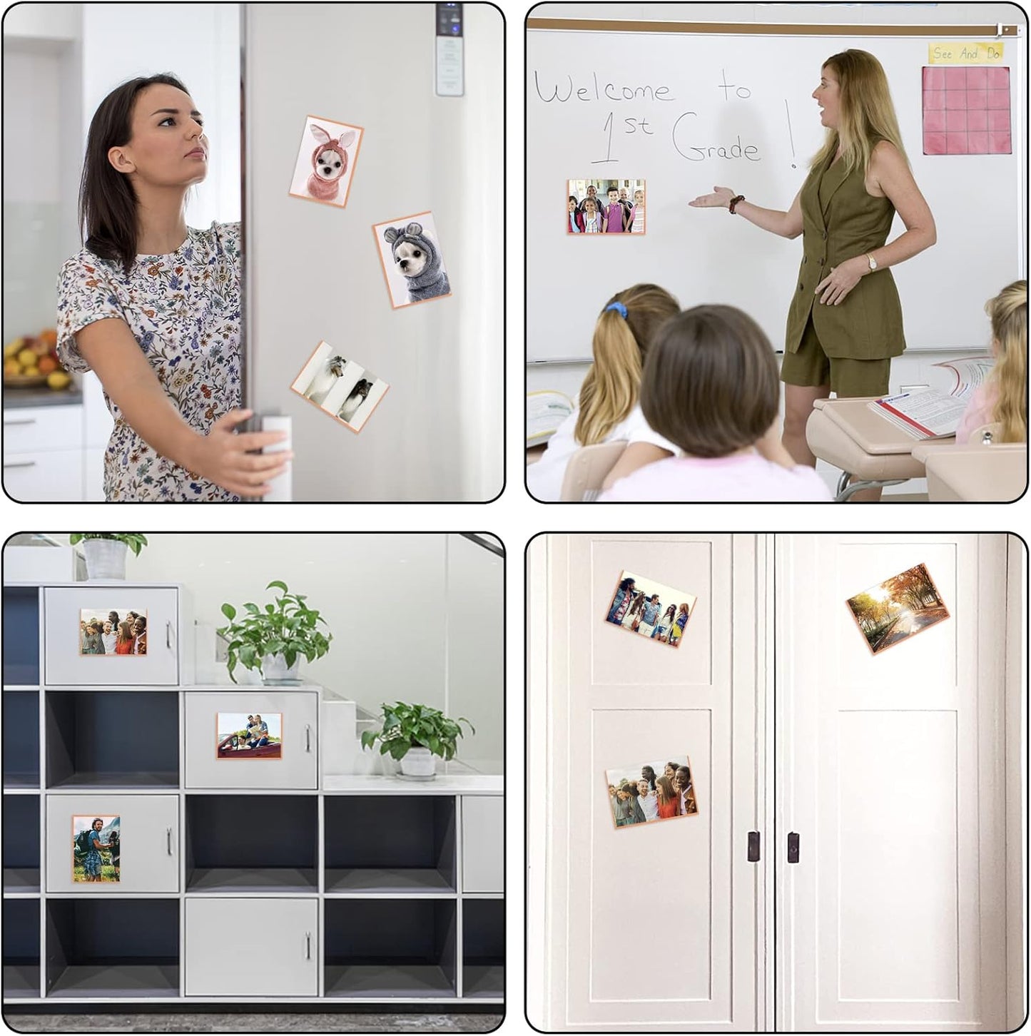 Orange Magnetic Picture Frame 4X6 for Refrigerator 10 Pack,Photo Magnets Sleeves
