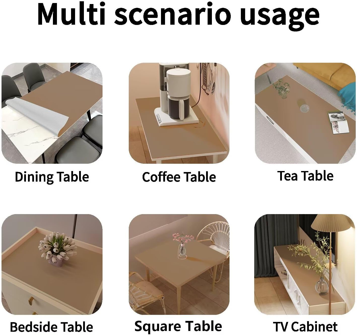 Leather Desk Mat,1.8mm Thick,16x60 Inch Desk Cover,Desk Protector Mat,Dresser Cover Top,Leather Table Cover,Side Table Cover,Office Desk Cover,Office Table Cover(Khaki+Silvery,16x60)