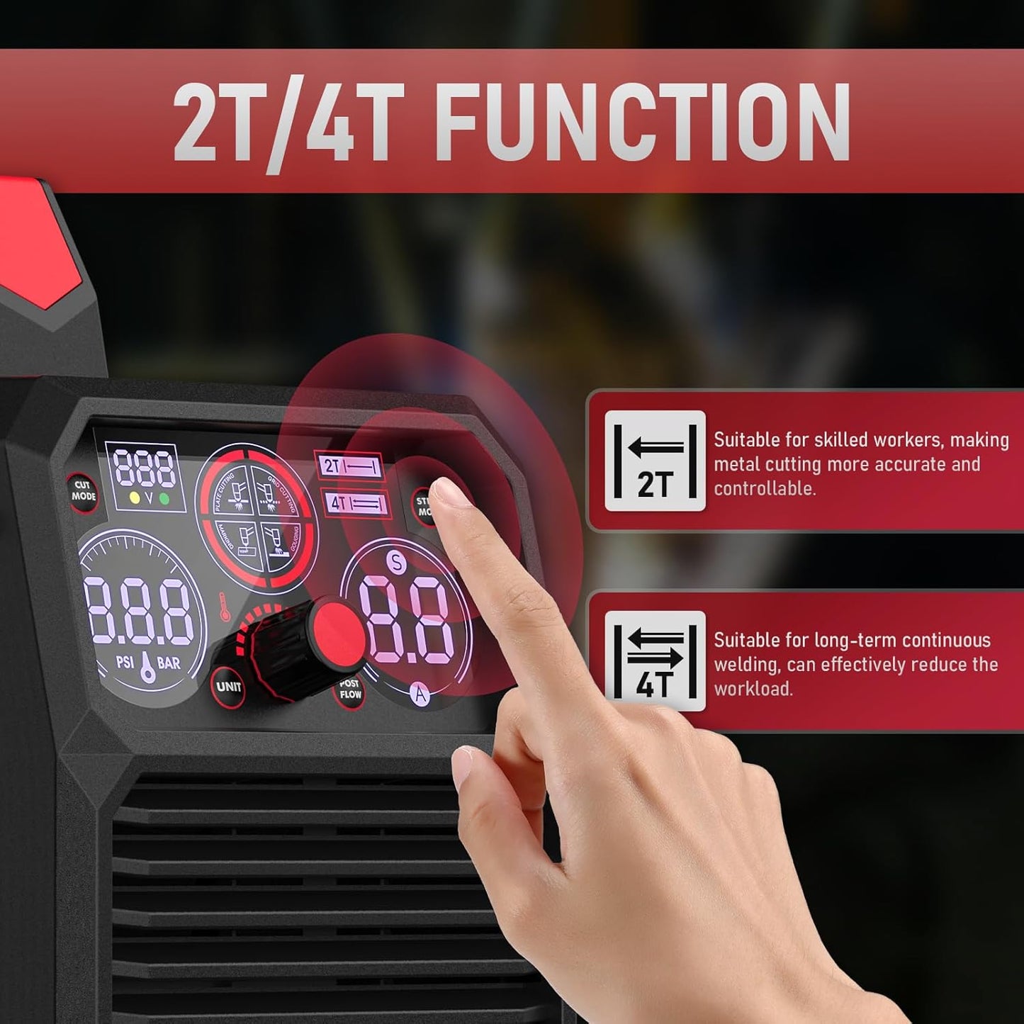 YESWELDER CUT-60DS PRO Plasma Cutter, 60Amp 110V/220V Non-High Frequency Non-Touch Pilot Arc 4-In-1 Plate Cutting/Grid Cutting/Gouging/Marking Multifunctional Plasma Cutting Machine